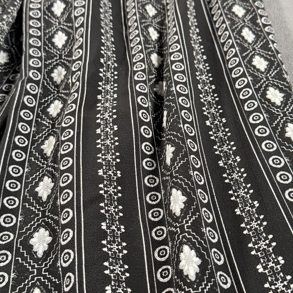 Ashley Stewart Black White Geometric Tribal Wide Leg Palazzo Pants Plus 14/16 - Picture 3 of 11